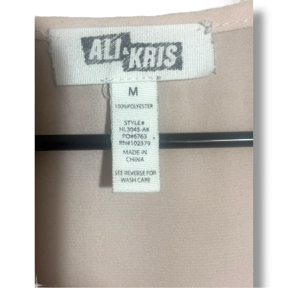Ali & Kris Cream Pale Pink Cap Sleeve Shear Lightweight Blouse - Picture 11 of 15